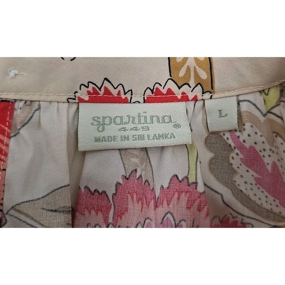 Spartina June Peplum Callawassie Jacobean Peasant Blouse Floral L Cottagecore - Picture 9 of 10